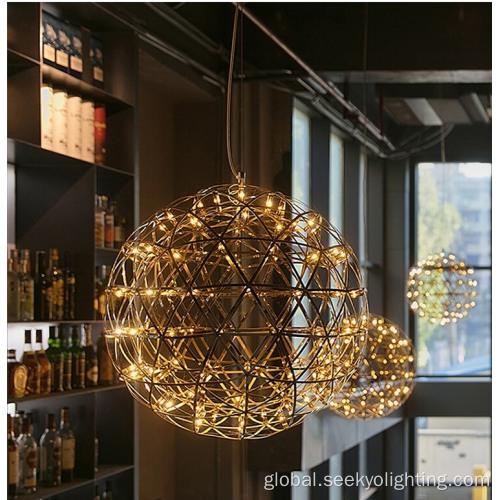 Nordic Ceiling Lights Chrome Firework LED Chandelier Spark Ball Pendant Lamp Manufactory